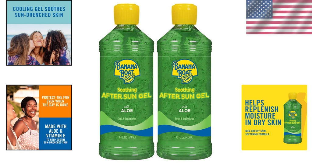 Aloe Vera Gel for Sunburn Relief 32 oz Twin Pack - Soothing After Sun Care