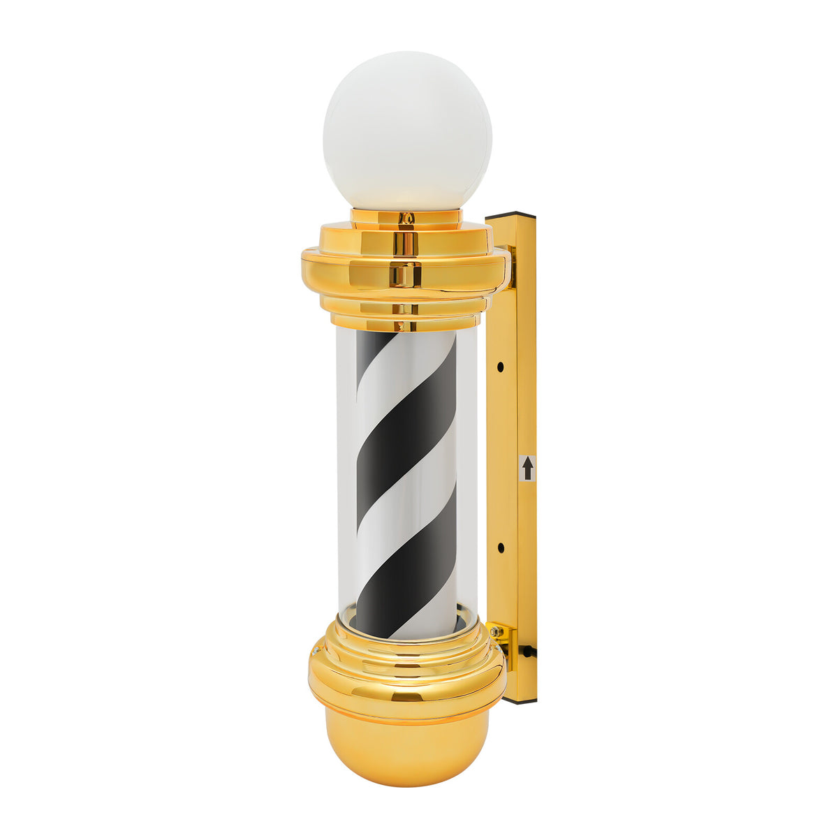 Waterproof LED Barber Pole Light with Rotating Sign for Hair Salons - Black, White, Gold