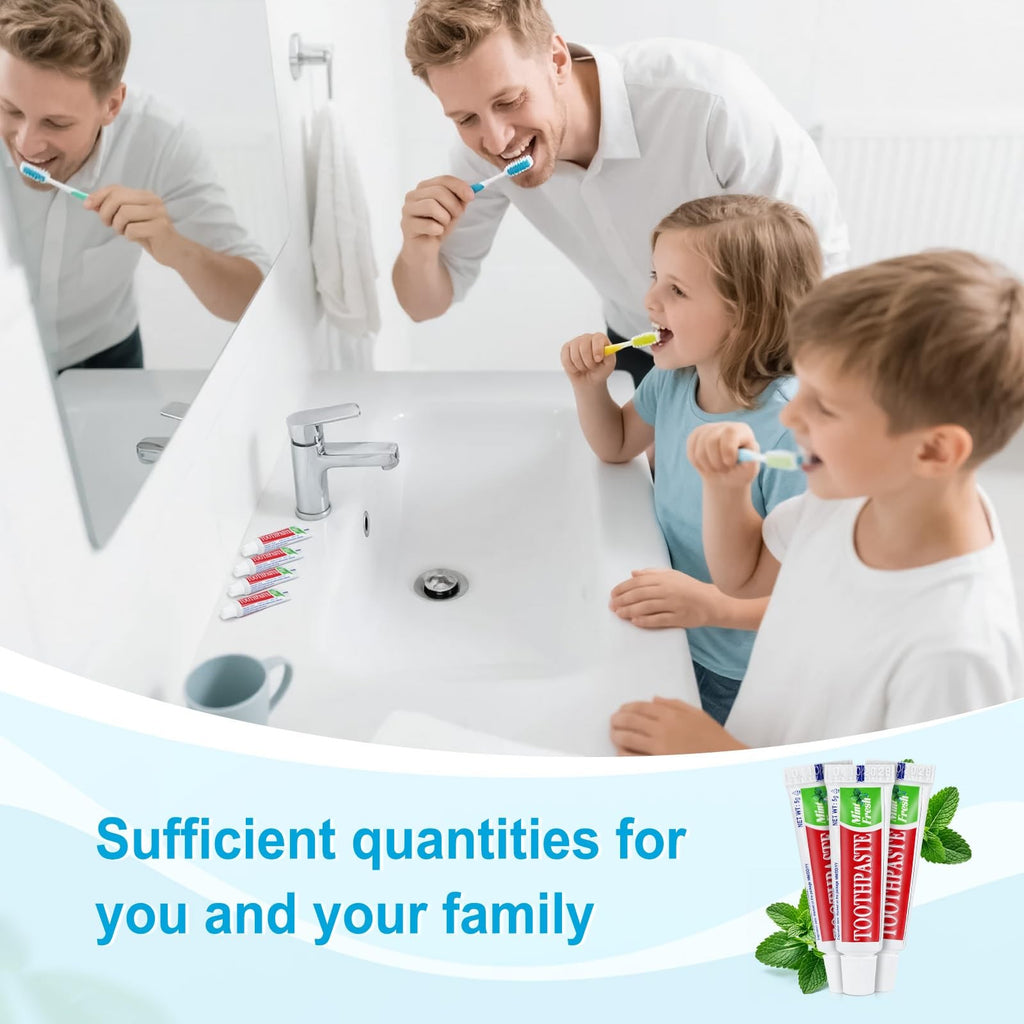 Travel Size Toothpaste Bulk Pack - 100 Disposable 1oz Tubes for Oral Care