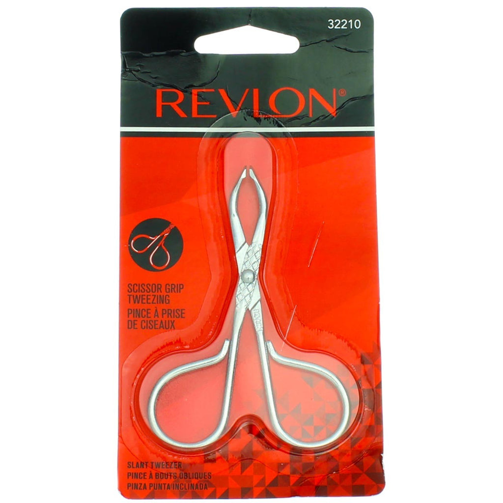 Revlon Slant Tip Tweezers - Comfortable Grip for Precision Hair Removal