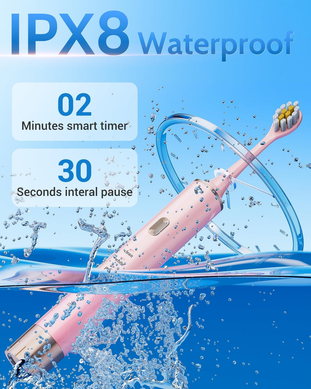 Electric Toothbrush 2 Pack for Adults with USB Rechargeable Sonic Cleaning - 6 Modes, Timer, 12 Brush Heads