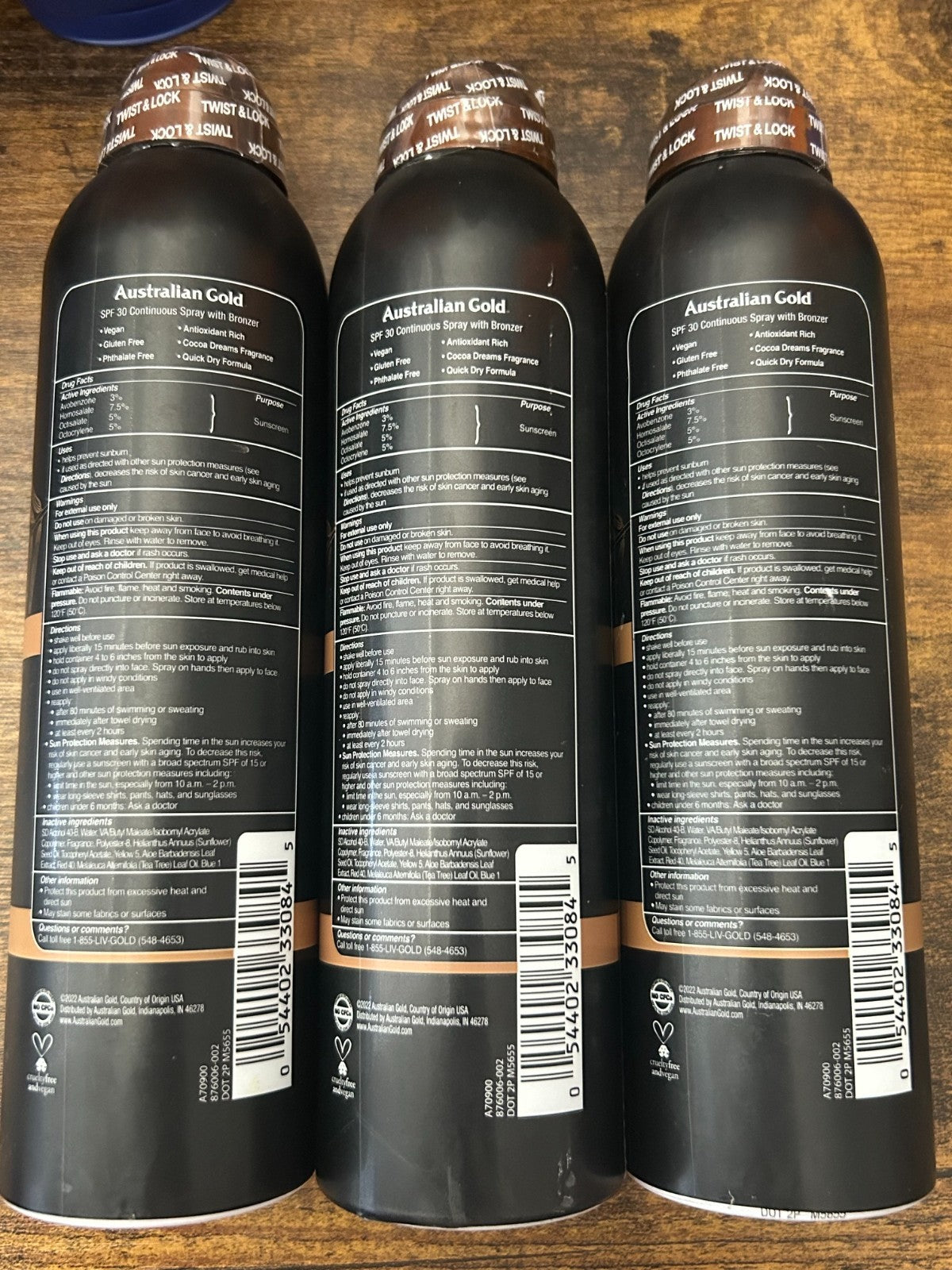 SPF 30 Sunscreen Spray with Instant Bronzer 3 Pack - Water-Resistant & Hydrating