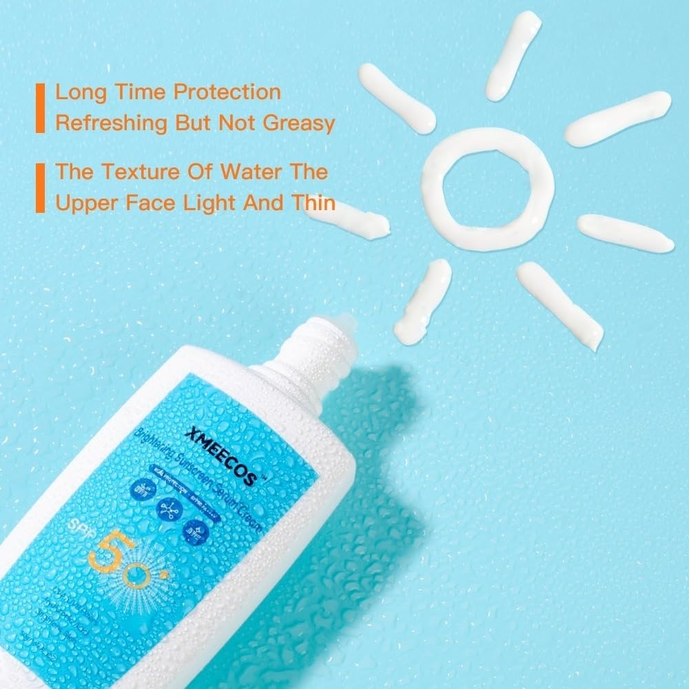 Broad Spectrum SPF 50 Sunscreen with Hydrating Ceramides & Collagen - Water-Resistant, Non-Greasy, Travel Size