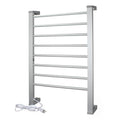 Electric Towel Warmer 8-Bar Aluminum Floor & Wall Mount with Timer