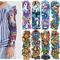Kids Full Arm Sleeve Temporary Tattoos for Boys – 52-Piece Set