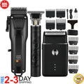 Professional Men's Hair Cutting Kit - 3-in-1 Hair Trimmer, T-Shaped Clipper & Shaver
