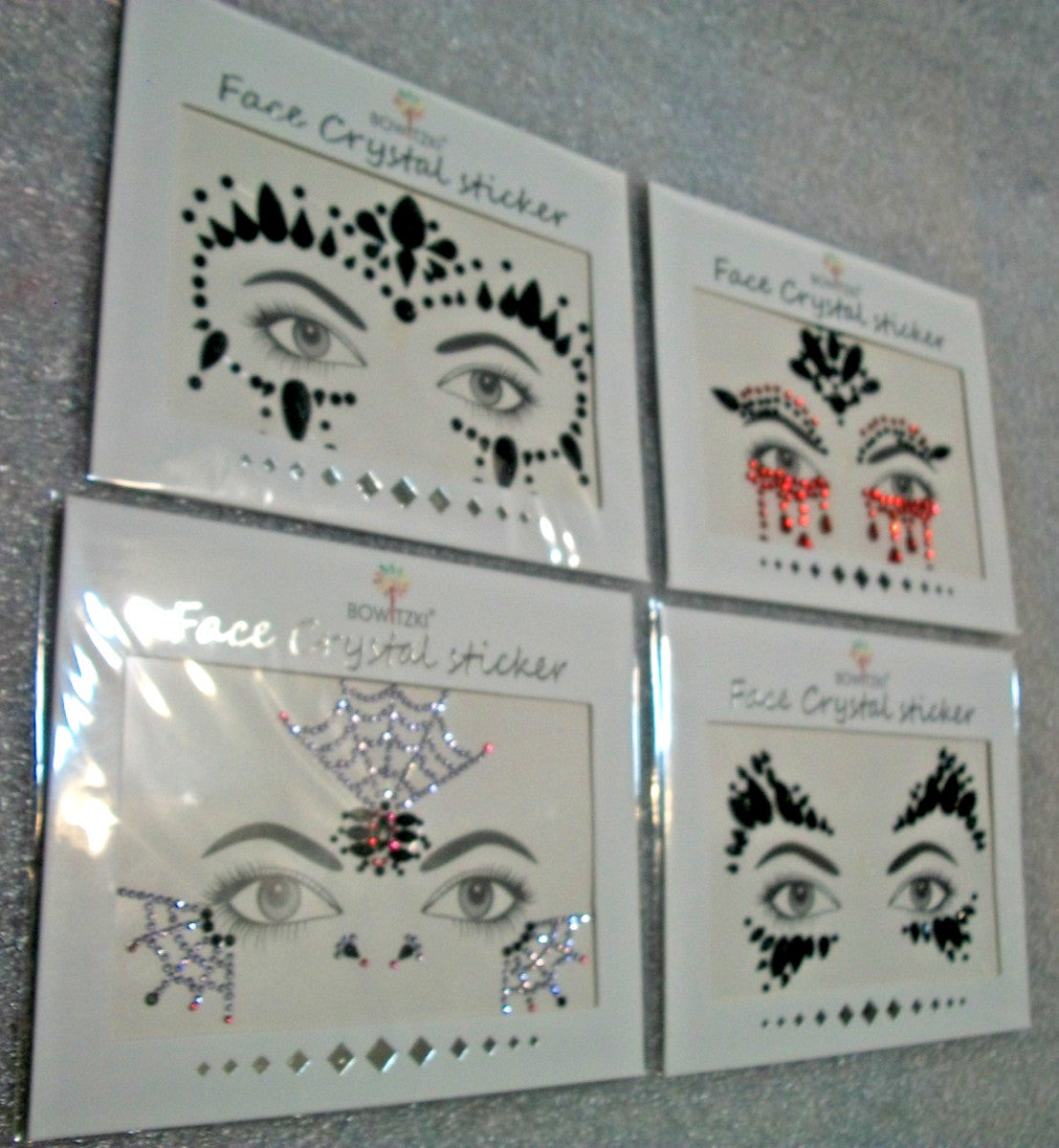 Face Gems Mermaid Face Jewels - Acrylic Crystal Temporary Tattoos Set of 4