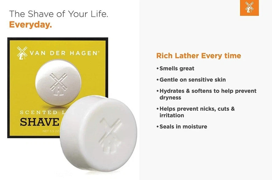 Men's Scented Shaving Soap 3-Pack - Luxurious Natural Lather for All Skin Types