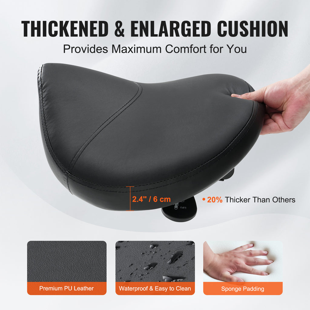 Ergonomic Saddle Stool with Wheels - Adjustable Height & PU Leather Seat