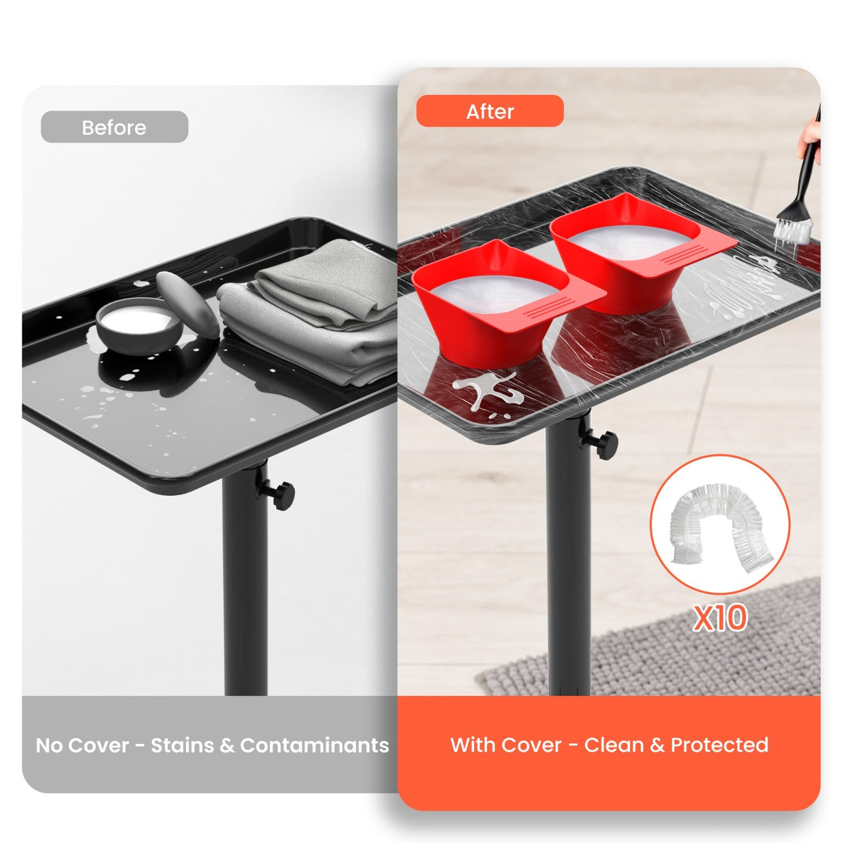 Adjustable Salon Trolley on Wheels Premium Aluminum Rolling Tray