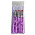 7-Piece Acrylic Nail Art Pen Set with Round Head Brushes for UV Gel & French Nails