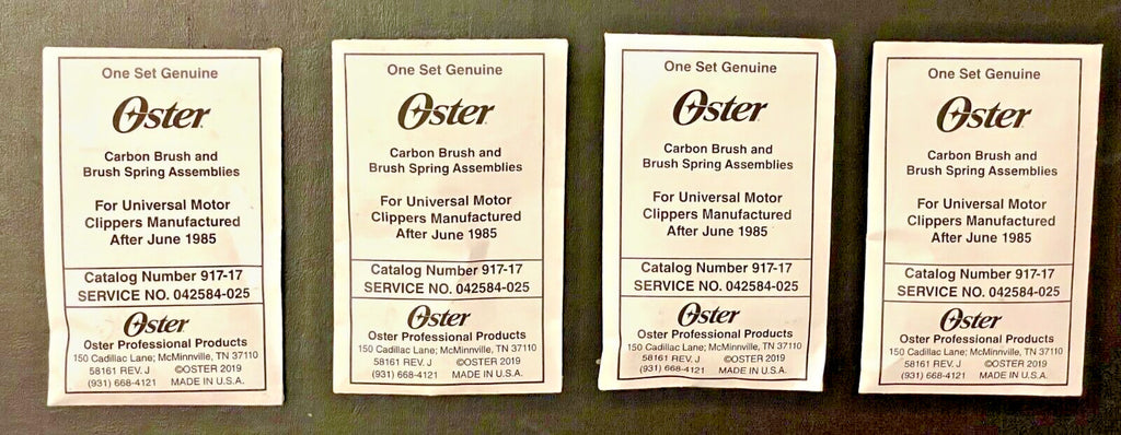 OEM Carbon Brush & Spring Assemblies Set for Oster Models 76, 111, A-5 – 4 Pack