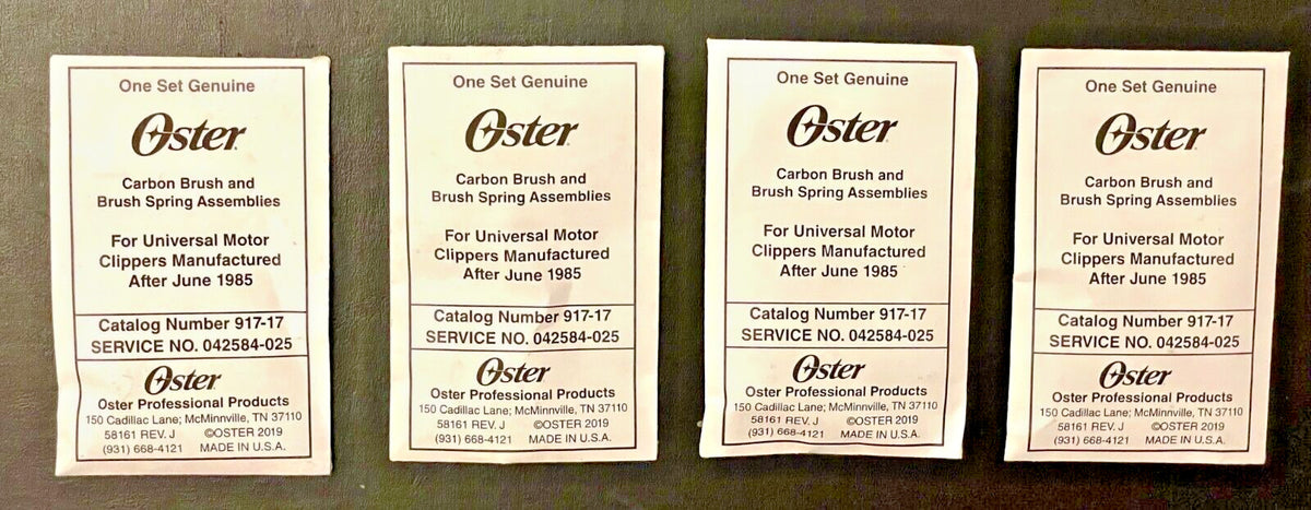 OEM Carbon Brush & Spring Assemblies Set for Oster Models 76, 111, A-5 – 4 Pack