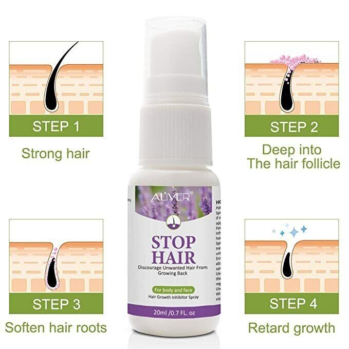 Natural Hair Growth Inhibitor Spray for Face & Body - Painless & Long-Lasting