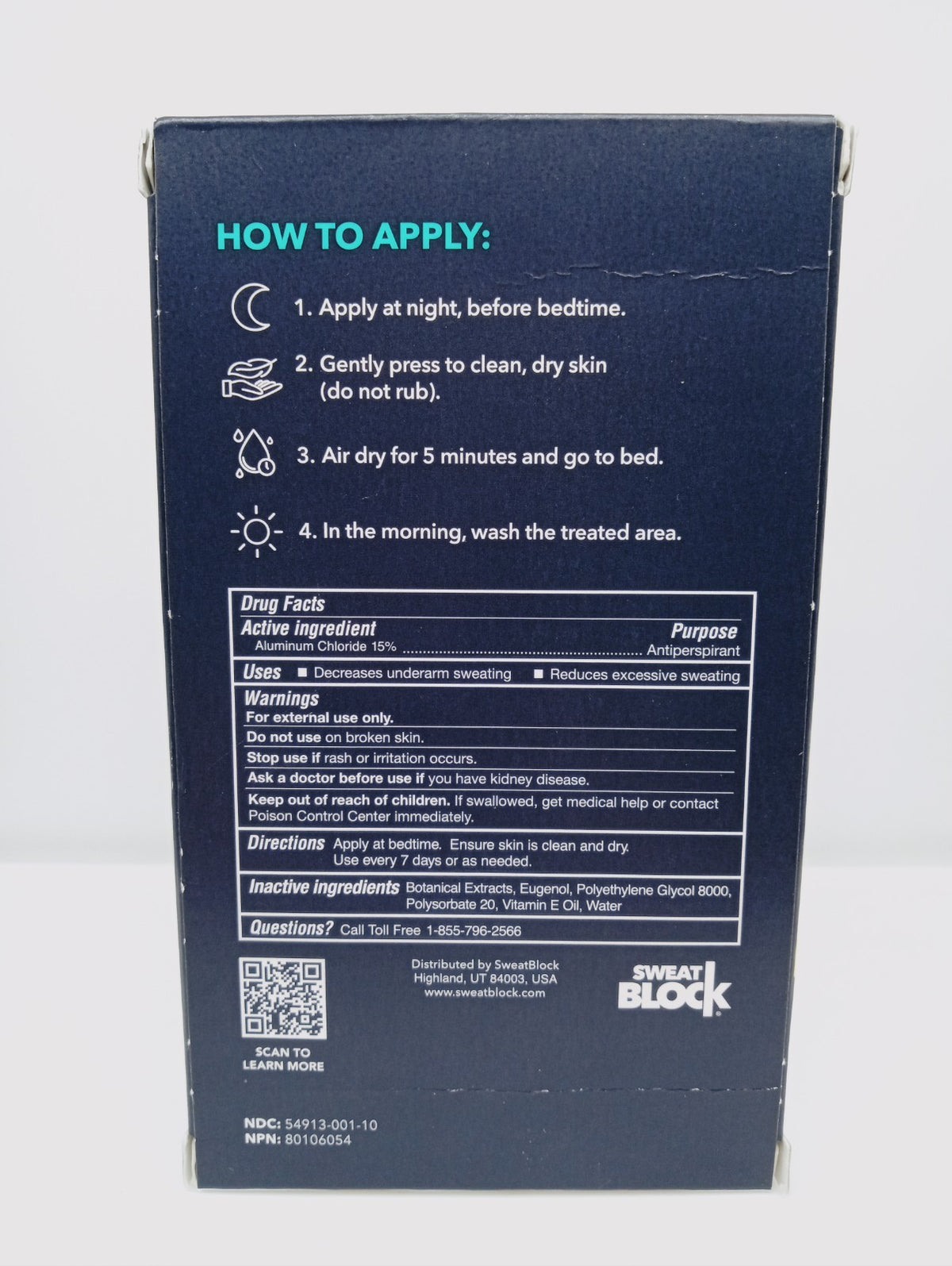 Maximum Strength Antiperspirant Wipes - SweatBlock DriBoost 3-Pack