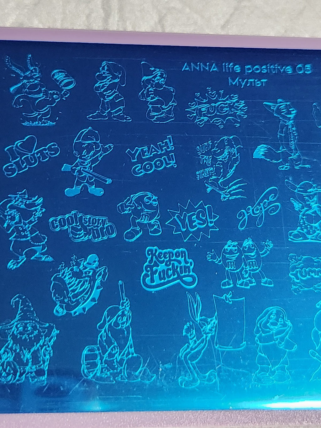 Nail Stamping Plate Cartoon Design - Anna Life Positive 05