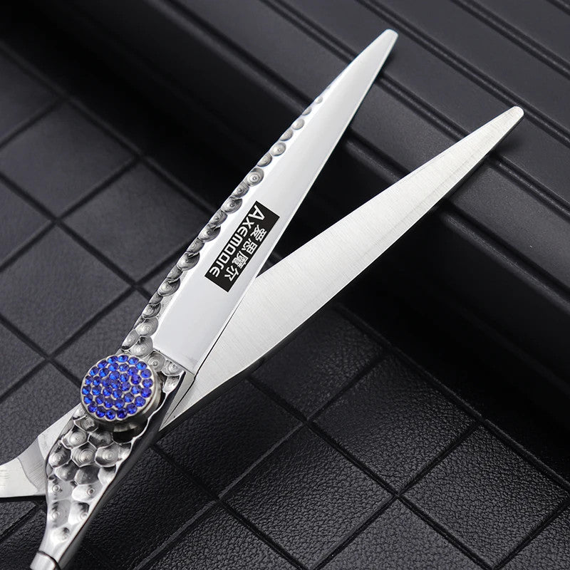 6 Inch Blue Diamond Steel Barber Scissors Sharp Haircut Shears Professional Salon Tool