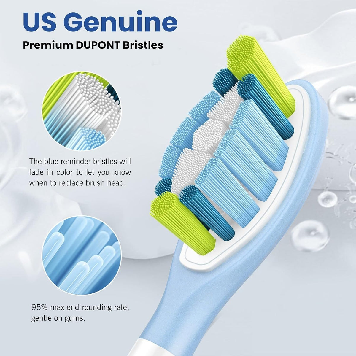 16 Pack Replacement Toothbrush Heads for Philips Sonicare - Soft Bristles & Indicator