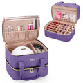 Nail Polish Storage Case Holds 40 Bottles & Nail Lamp - Purple