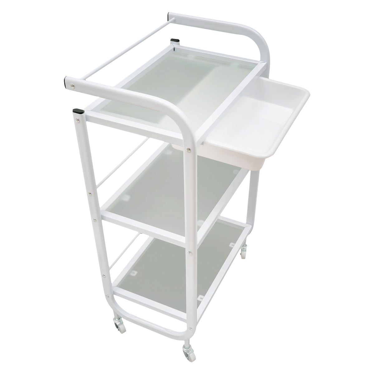 Rolling Trolley Cart with Wheels and Drawer for Salon & Home Storage