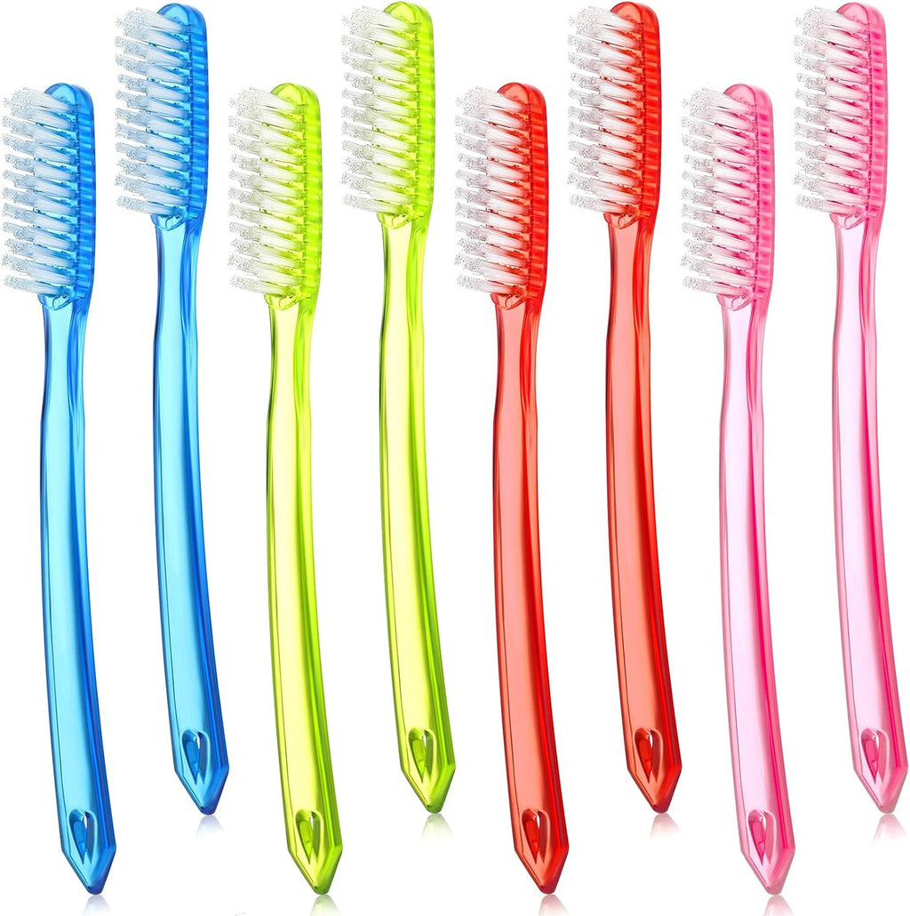 Extra Hard Adult Toothbrush Bulk Set with Long Bristles - Large Size, Firm Cleaning