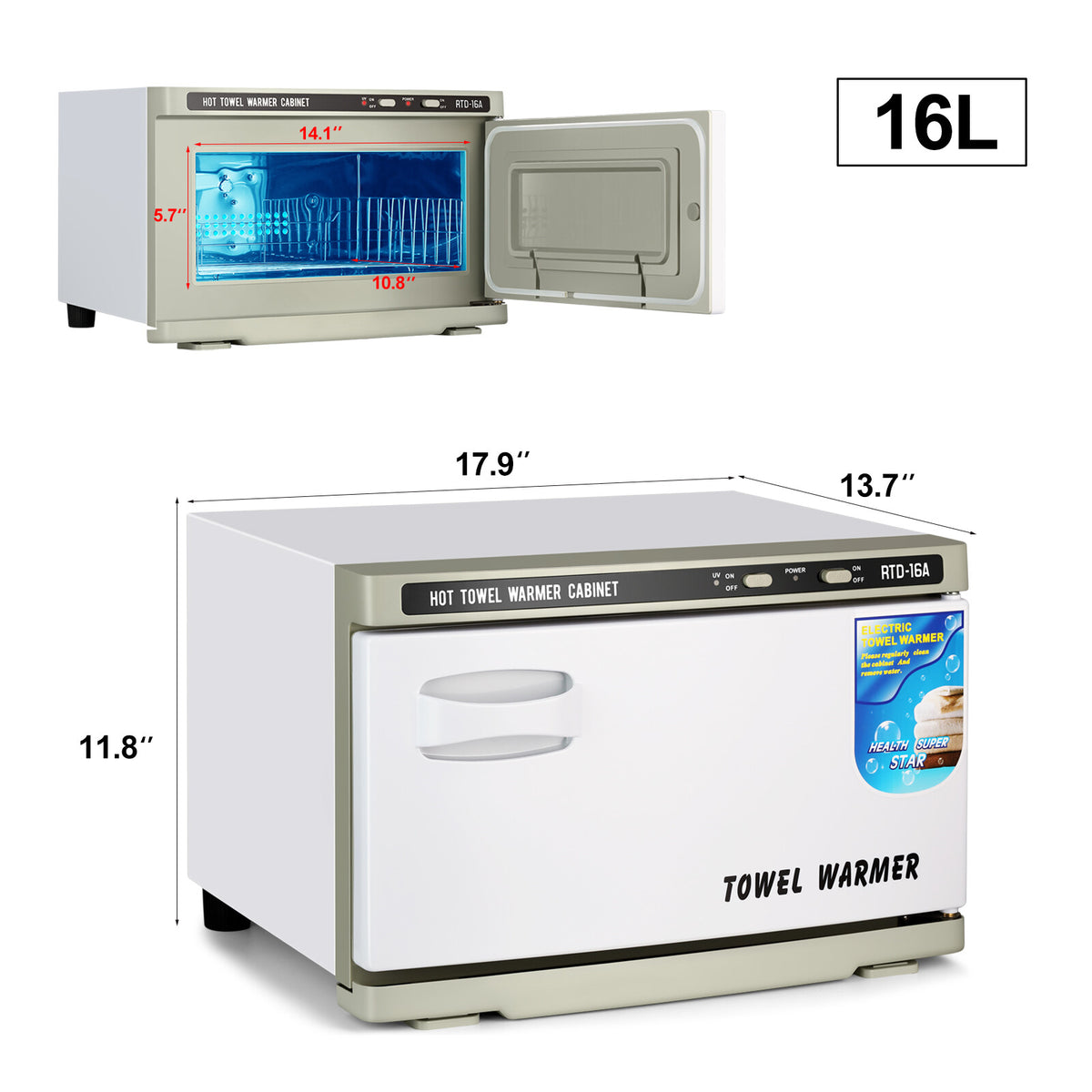 2-in-1 Towel Warmer and UV Sterilizer Cabinet for Spa and Salon