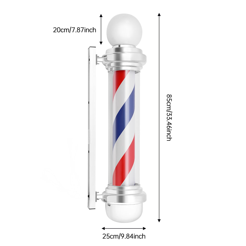 Rotating LED Sign Lamp for Barber Shop Pole Red Blue White Light