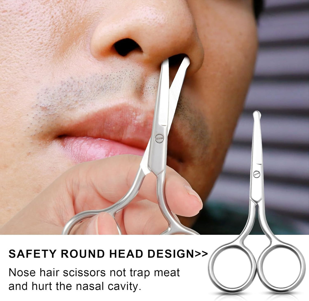 Men's Nose Hair Scissors with Round Tip for Facial Grooming
