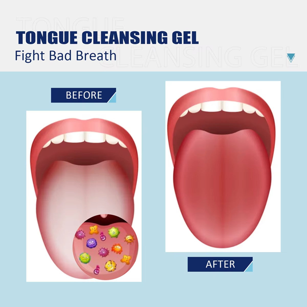 Reusable Silicone Tongue Scraper Cleaner for Oral Care - Adult Dental Hygiene