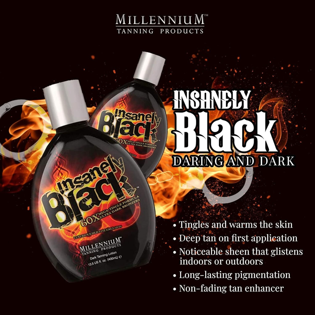 Insanely Black 60X Tanning Lotion with Tingle – Dark Bronze Bed Lotion 13.5 oz