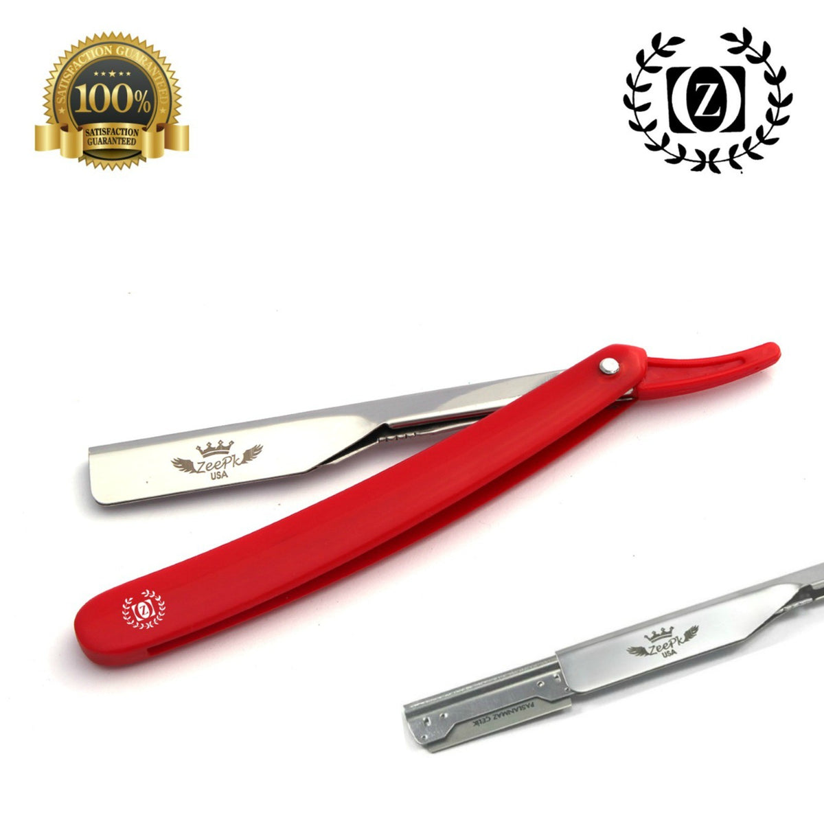 Professional Straight Razor Shaving Kit with 100 Blades for Barbershop Beard Grooming