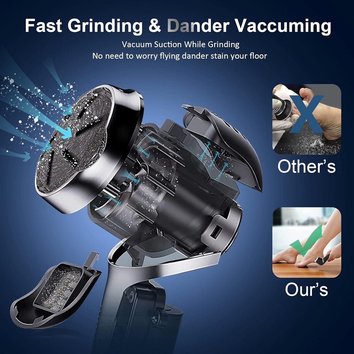 Electric Callus Remover for Feet Portable Pedicure Kit with Vacuum & LCD Display