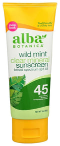 Mineral Sunscreen Lotion SPF 45 with Wild Mint - 3 Oz Water-Resistant Broad Spectrum Protection