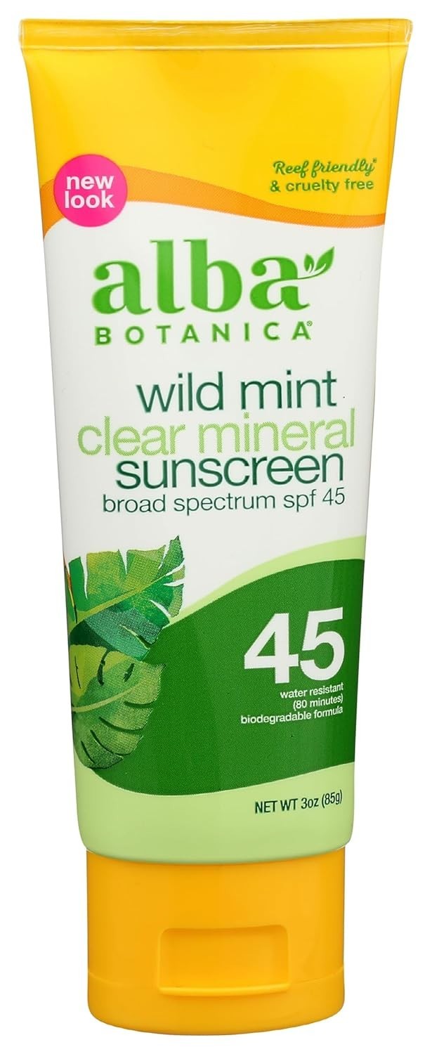 Mineral Sunscreen Lotion SPF 45 with Wild Mint - 3 Oz Water-Resistant Broad Spectrum Protection