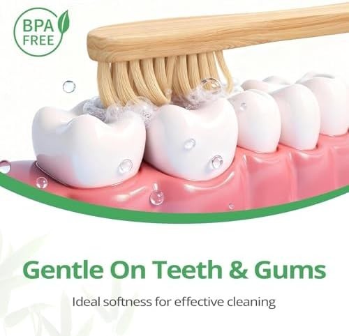Bamboo Toothbrushes 12 Pack Soft Bristles Eco Friendly BPA Free Personal Care