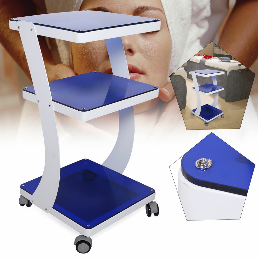 3-Tier Rolling Trolley Cart for Beauty Salon Spa Home Storage with Silent Wheels