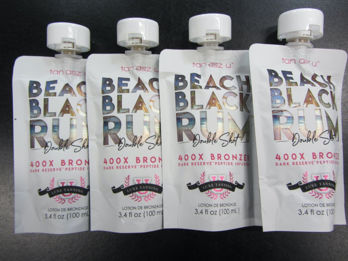 Black Rum Tanning Lotion with 400X Bronzer - 3.4 Oz Pack of 4