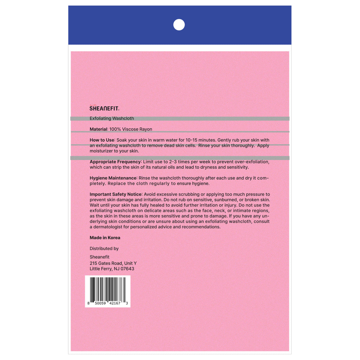 Exfoliating Washcloth Bath Mitt - Pink, 6 Pack Korean Body Scrubber