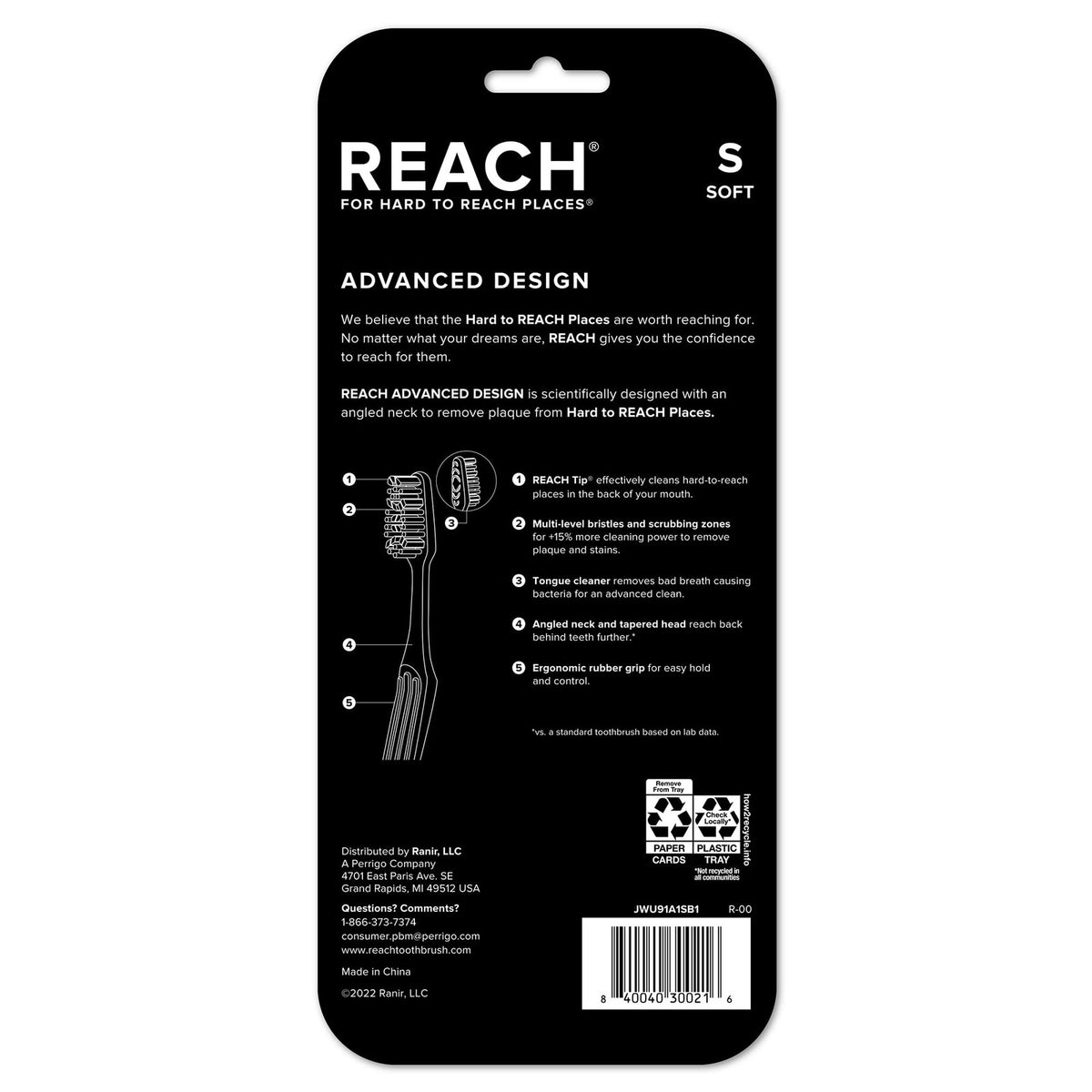 Soft Bristle Toothbrush Set with Protective Caps - 6 Count, Advanced Design