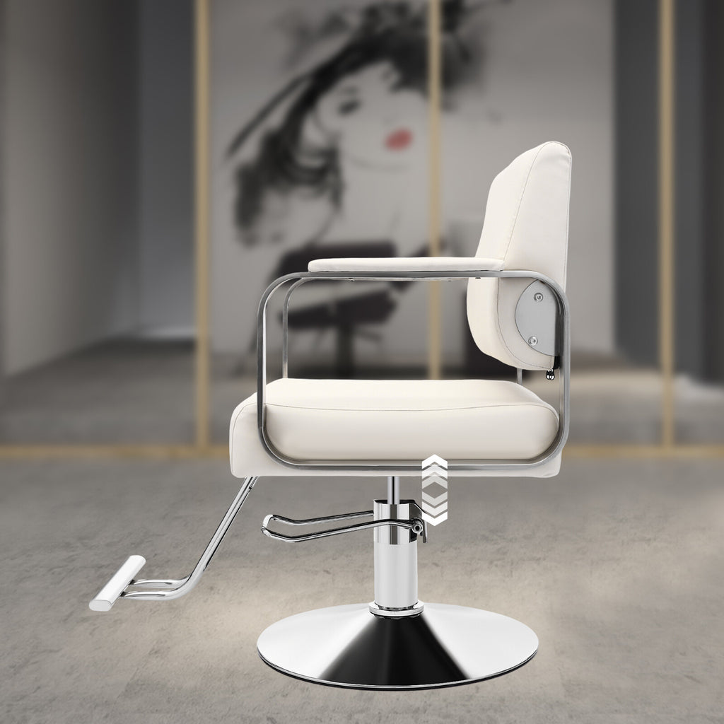 Adjustable 360° Rotatable Barber Salon Chair with Footrest, Heavy-Duty