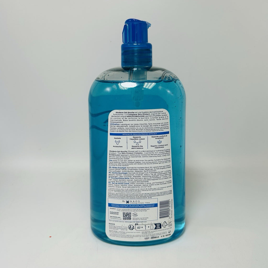 Bioderma Atoderm Hydrating Shower Gel 1L - Gentle, Moisturizing for Sensitive Skin