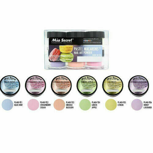 Nail Art Powder Set & Monomer Liquid for Acrylic Nails - 8oz + 6 Color Pastel Macarons