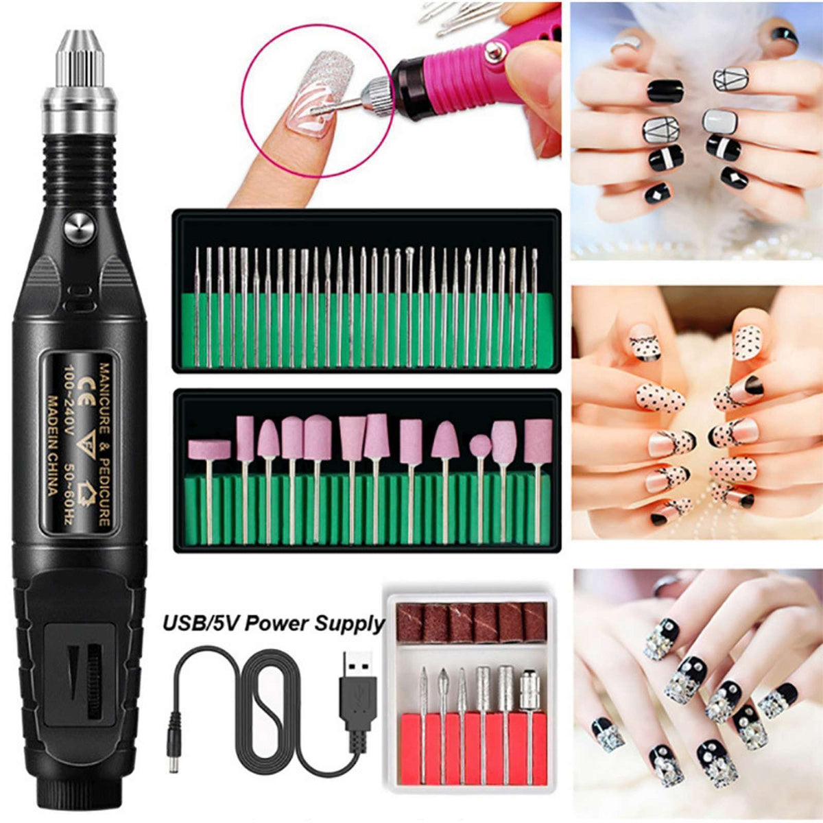 Electric Nail Grinder for Thick Toenails Manicure Pedicure Set Professional