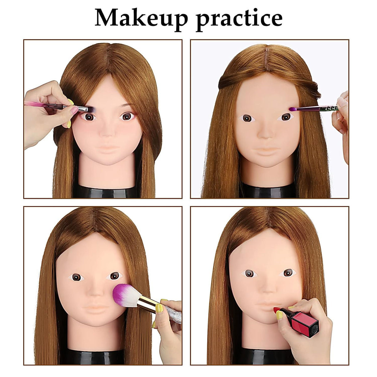 Mannequin Head with 80% Human Hair for Hair Styling & Makeup Practice