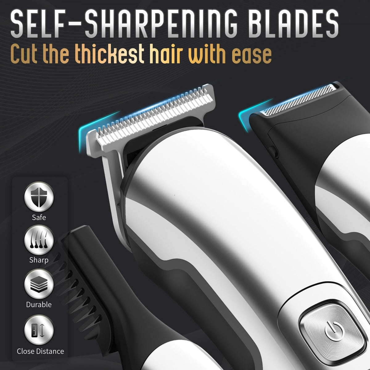 Waterproof Men’s Beard Trimmer Kit with 18 Pieces, Rechargeable & Cordless