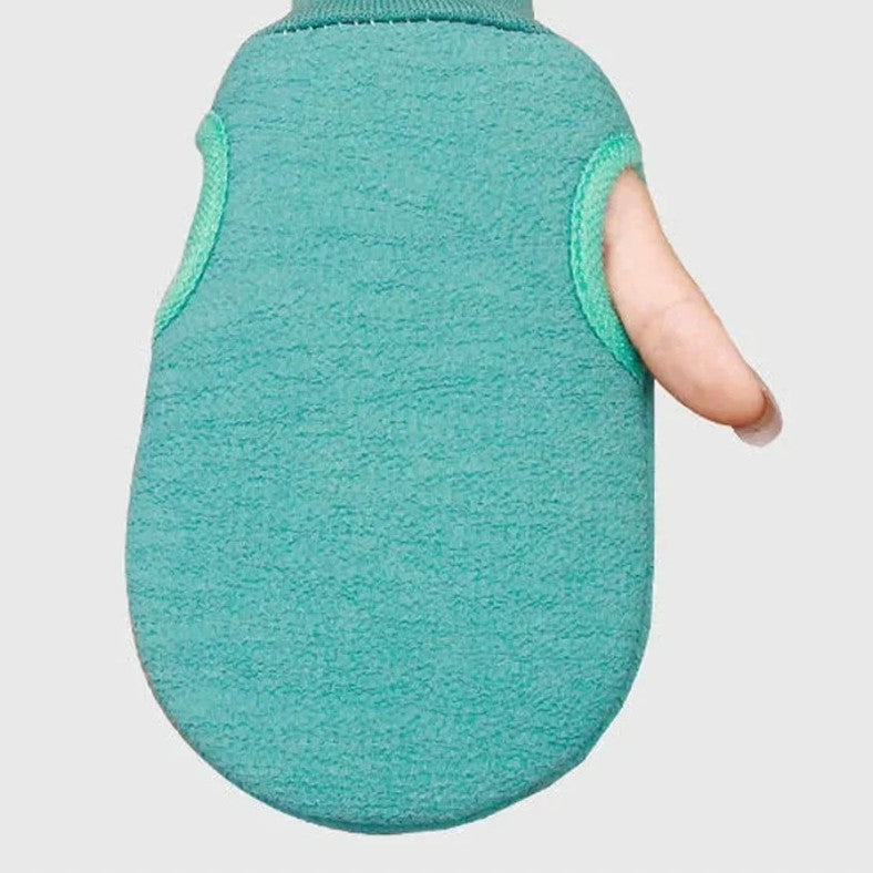 Green Exfoliating Bath Glove for Shower & Body Scrubbing - Reusable Spa Mitt