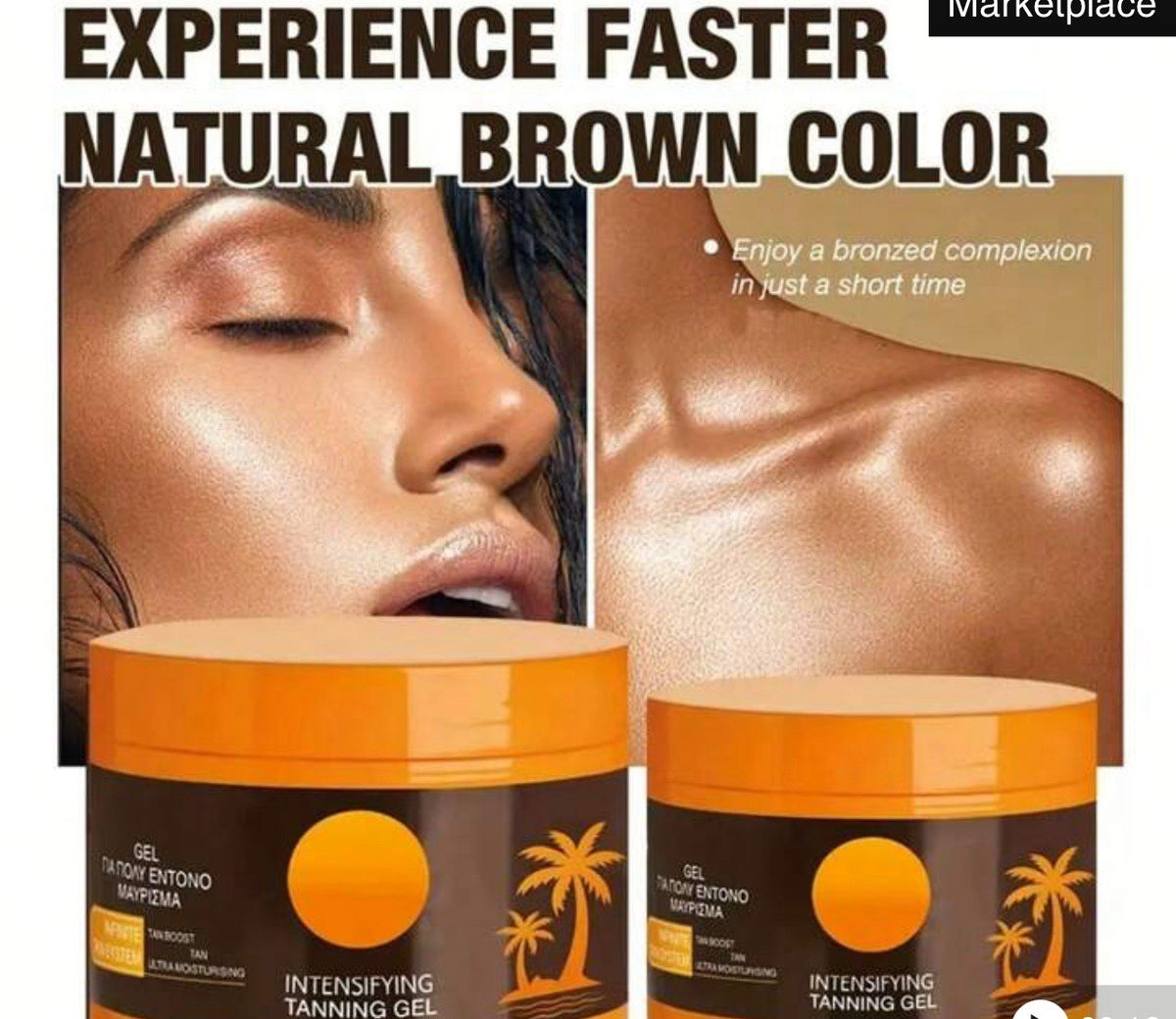 Intensive Tanning Gel with Coconut Oil & Vitamin E - 2 Pack Natural Accelerator Cream