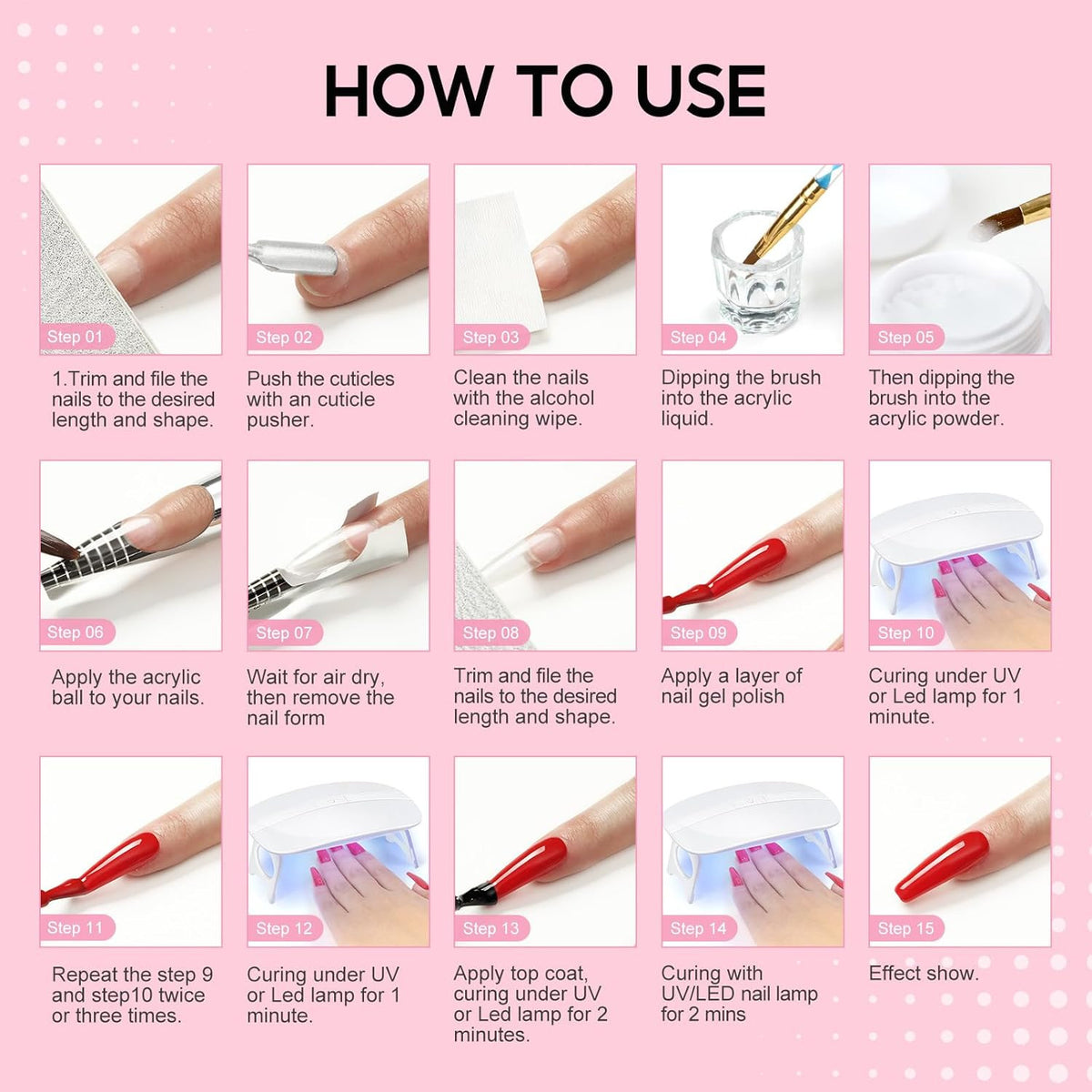 Acrylic Nail Kit with Gel Polish & Accessories for Beginners