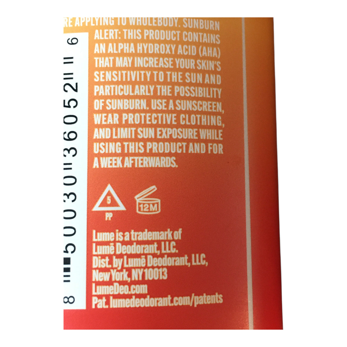 Lume Whole Body Deodorant 72-Hour Solid Tangerine Scent 2.6 oz Pack