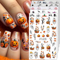 Halloween Nail Art Stickers Decals 3D Pumpkin Ghost 6 Sheets for Spooky Nail Designs
